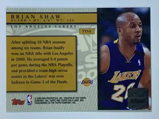 2000-01 Topps Gold Label NBA Final Brian Shaw Away Jersey