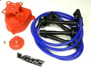DISTRIBUTOR CAP + ROTOR + SPARK PLUG WIRE KIT FOR 99-00 HONDA CIVIC B16 EK BLUE (for: Honda)
