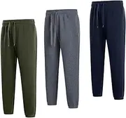 [LeeHanTon] Sweatpants for Men Athletic fleece sweat pants Casual jogger running pants with pockets 3 Pack