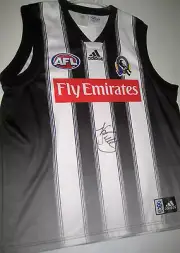 COLLINGWOOD- NATHAN BUCKLEY HAND SIGNED TRAINING JERSEY UNFRAMED