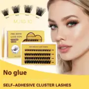 Glue-free Cluster Lashes Extensions Self-adhesive False Eyelashes Natural Single