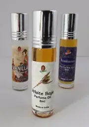 Kamini Roll On Perfume Oil X 3 - Includes ..White Sage, Frankinsence, Vanilla