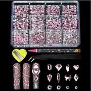 Nails Art Rhinestones | Flatback Gems Kit,Shiny Stones Jewelry Charm, Nail Crafting Accessories for Women and Girls