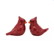 NIB St. Nicholas Square Cardinal Bird Salt & Pepper Shaker Set Yuletide