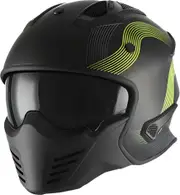 Vito Bruzano Stripe, modular helmet , color: Matt Black/Neon-Yellow , size: M