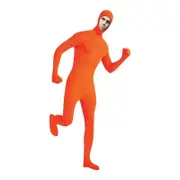 Invisible Morph Zentai Suit Men's Women's Spandex Open Face Costume Cosplay Orange L