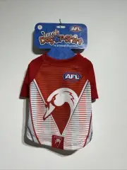 AFL Sydney Swans Size SMALL Supporter Dog T-Shirt Chest 41cm Body Length 42cm