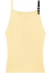 Courrèges buckle-detail ribbed tank top - Yellow