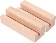 2pcs Wooden Desktop Photo Holder Home Memo Stand Tabletop Calendar Base Clamps for Pictures Cards Display