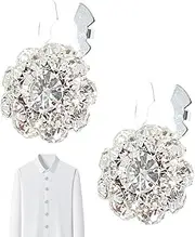 [Hjatirace] Rhinestone Button Covers, Bling Buttons Pins, 2x Shirt Sleeve Buttons, Elegant Clothing Accessories, Button Covers Women, Easy To Use, Portable for Girls