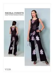 VOGUE SEWING PATTERN 1539 MISSES 6-14 ASSYMETRICAL TUNIC & FLARED LEG JUMPSUIT