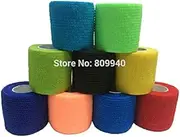 Tool Parts Drop shipping! 5cm*4.5m Vet Bandage Pet Cohesive Bandage Fabric tape dog,cat,horse Elastic Adhesive Bandage 5rolls/lot - (Color: mix cokor)