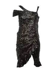 Sequin Ruffle One Shoulder Detail Dress