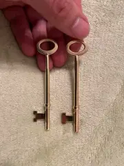 Old Fashioned Replacement Skeleton Keys for Antique Doors or French Doors 2 Pack