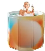 Portable Bathtub Adult Hot Water,Foldable Portable Wash Tub for Bathing Adults - Full Body Male Sitting Design Bathing Bucket