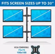 4 Monitor Desk Mount Screen Stand Adjustable Heavy Duty Computer Screen Holder