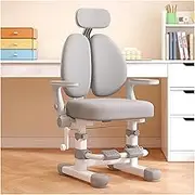 Kids Desk Chair Height Adjustable Student Study Task Chair with Double Back Support,Mesh Ergonomic Office Chair,Kids Computer Chair for Boys Girls(Gray)