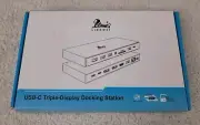 USB C Docking Station Triple Display USB C Multiport Adapter HDMI 4K USB3.0