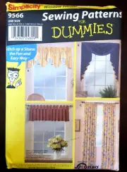 Simplicity Sewing for Dummies Pattern 9566 Window Treatment Valance Swag Curtain