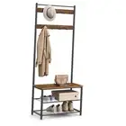 Coat Rack, Hall Tree with Shoe Storage Bench, Entryway Bench with Shoe