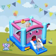 NNECW 3-in-1 Elephant Theme Inflatable Castle with Jumping Area