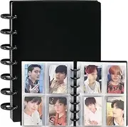 Kpop Photocard Binder with 30Pcs Inner Pages 3 Inch Photocard Holder Book Sleeves A5 Idol Card DIY Collector 2×3 Polaroid Photo Album, Black