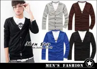 在飛比找Yahoo!奇摩拍賣優惠-【Men Star】免運費 韓版素面修身針織衫 西裝外套 襯