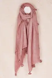 Block And Tassel Scarf--RAR-300871