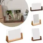 U Shape Wood Pictures Frame Acrylic Photo Holder Office Decor Photo Frame