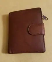 Dewa Overseas Men's Brown Premium Leather Bifold Passcase ID Wallet Zip Coin Poc