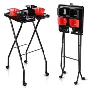 Byootique Folding Salon Tray on Wheels w/ 4 Magnetic Bowls Drawer Hair Stylist