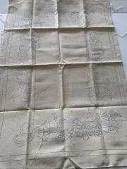 American Thread Co Cotton Rug Canvas #658 Jacobean Floral Punch Hook NOS 24x36