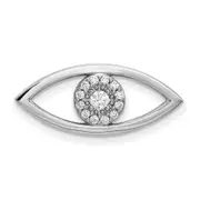 14k White Gold Medium Diamond Evil Eye Pendant