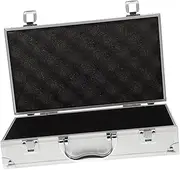 [Angoily] Toolbox for Luggage Cosmetic Case Hard Case Large Portable Tool Bag Locks Combination Medication Organizer Aluminum Case with Foam Wallet Reusable Bags Carry Silver Aluminum Alloy