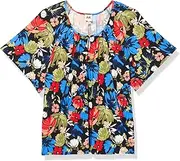 [Anne Klein] Women's Printed Ity Elbow SLV Keyhole Peasant to