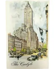 5-Star Carlyle Hotel NYC Postcard Un-Marked New York City