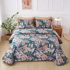 Florals Queen King Patchwork Quilt Bedspread Coverlet Throw Rug 100% Cotton