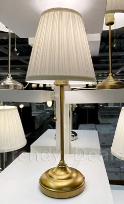Ikea ARSTID Table Lamp Classic Style Steel, Brass/White 22" - NEW