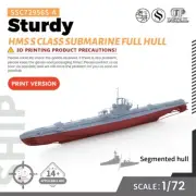 SSMODEL SSC72956S-A 1/72 Military Model HMS S Class Submarine Sturdy Full Hull