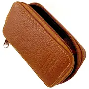 Parker Genuine Leather Zippered Safety Razor & Double Edge Blade Travel Case