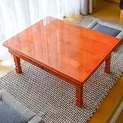 Folding Solid Wood Coffee Table - Low Korean Tea Table for Sitting on Floor, Foldable Desk, Kotatsu, Rectangle Chabudai, Meditation and Altar Table