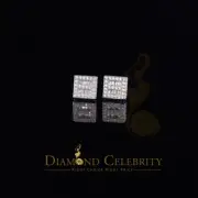 925 Sterling White Silver 1.03ct Cubic Zirconia Square Women's Stud Earrings