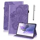 Case for Case, PU Leather Cover Embossed Samsung Galaxy Tab A9 Plus Purple