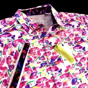 Robert Graham Colorful Tropical Fish Jellies Geometric Short Sleeve Shirt XL