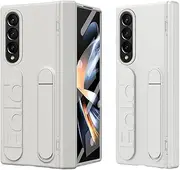 [Eabhulie] Case for Samsung Galaxy Z Fold 4 Grip Case with Hand Strap, Hinge Protection, Kickstand, Built-in Screen Protector White
