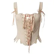 Corset Women's Corset Tops Simple Style Overbust Corset Backless Tummy Control Pure Color Lace Up Prom Party Evening Club Spring Summer Army Green Khaki Home