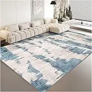 Modern Carpets for Living Room Abstract Large Area Plush Rugs Bedroom Decor Bedside Carpet Washable Floor Mat Lounge Rug(Blue,160x200cm 63x78.7in)