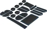 SENSHINE Cup Holder Insert for Subaru Crosstrek Accessories 2024 Impreza Accessories 2024 Center Console Liner Door Pocket Non-Slip Anti Dust Pad Premium Interior 18Pcs Set (Blue Trim), B71003