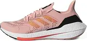 [adidas] Women's Ultraboost 22 Running Shoe, Light Flash Orange/Flash Orange/Turbo, 11
