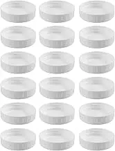 Zeafree 18 Pack Plastic Regular Mouth Mason Jar Lids for Ball, Kerr and More - Food Grade White Plastic Storage Caps